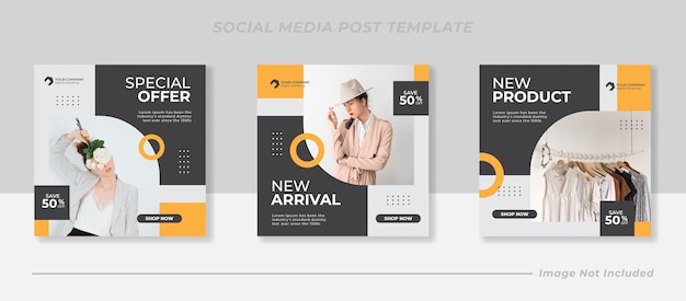 Social media instagram feed post fashion sale banner template