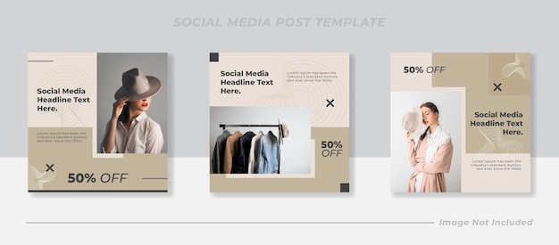 Vector social media instagram feed post fashion sale banner template