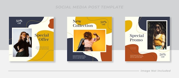Social media instagram feed post fashion sale banner template