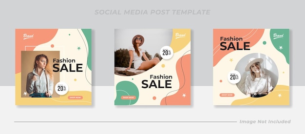 Social media instagram feed post fashion sale banner template