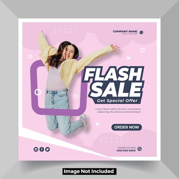 Vector social media instagram feed post fashion sale banner template