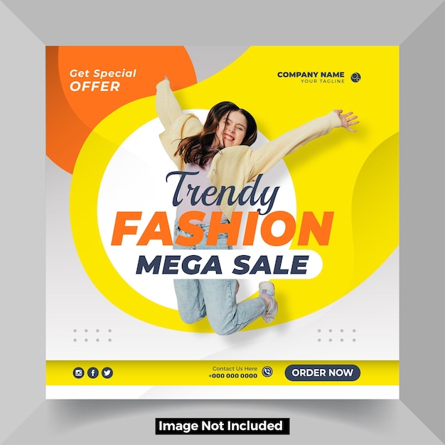 Social media instagram feed post fashion sale banner template