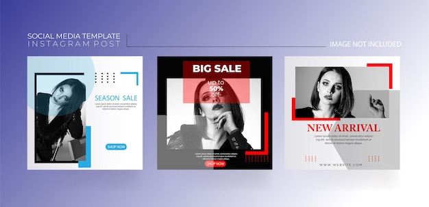 Social media Instagram feed post fashion sale banner template