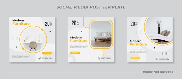 Social media instagram feed post  furniture sale banner template