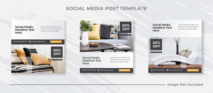Vector social media instagram feed post furniture sale banner template