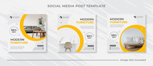 Social media instagram feed post furniture sale banner template