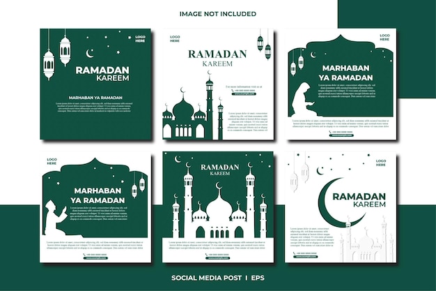 Social media instagram feed post special ramadan