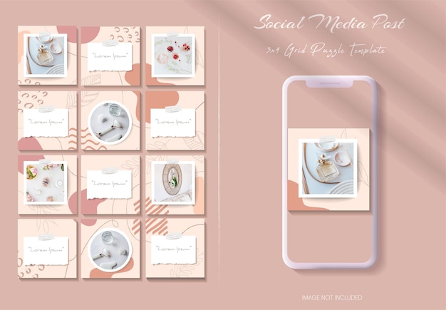 Social media instagram feed post template bundle