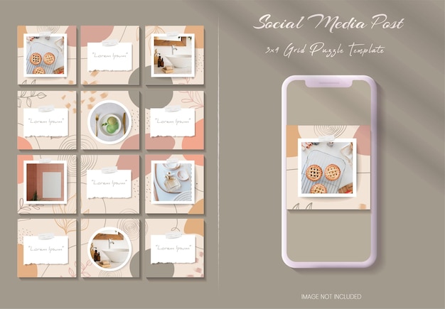 Social media instagram feed post template bundle