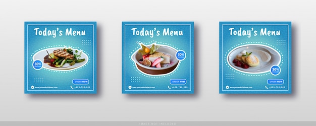 Продажа еды в социальных сетях instagram и шаблон баннера