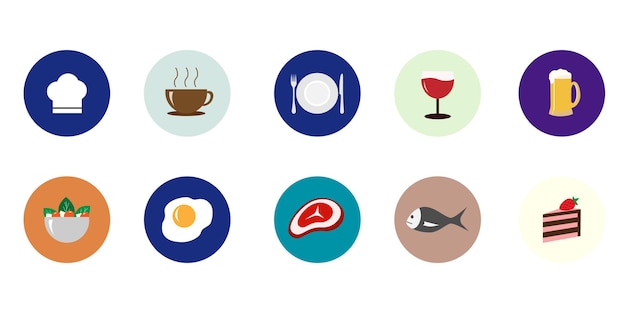 Social media instagram highlights cover. icons for restaurant, cafe or bar. perfect for bloggers.