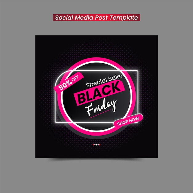 Vector social media & instagram post black friday 3d render template design