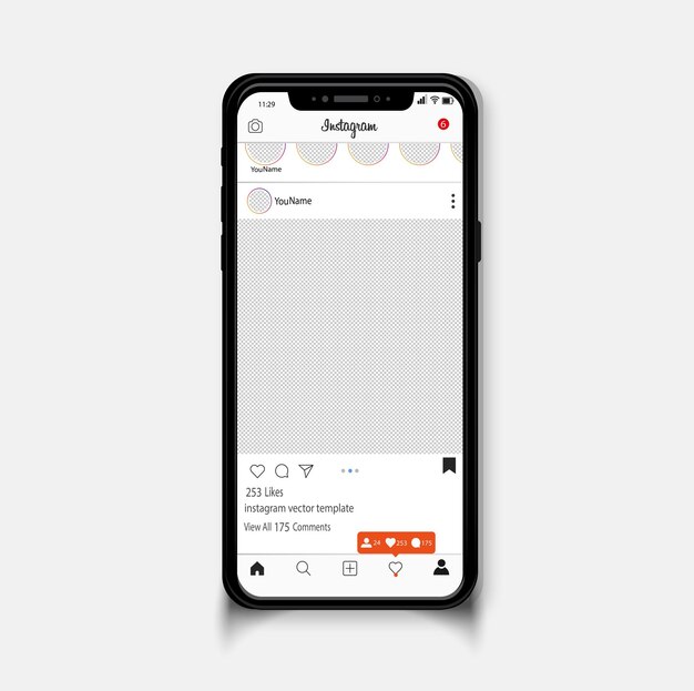 шаблон поста в instagram в социальных сетях instagram в социальных сетях на мобильном телефоне instagram mockup