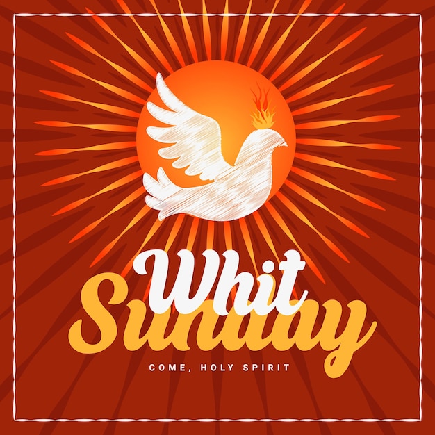 A social media instagram post template for whit sunday and pentecost sunday