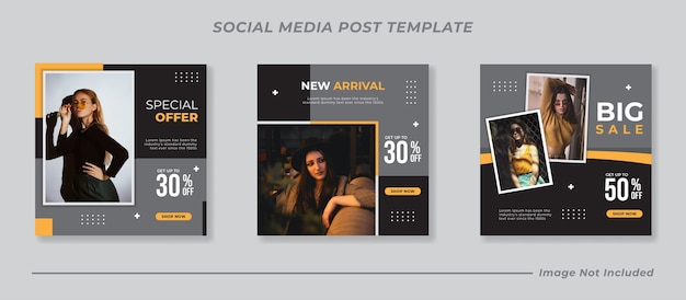 Social media instagram post templates set