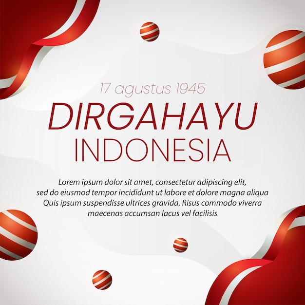 Social media instagram postbanner Indonesië onafhankelijkheidsdag 17 augustus