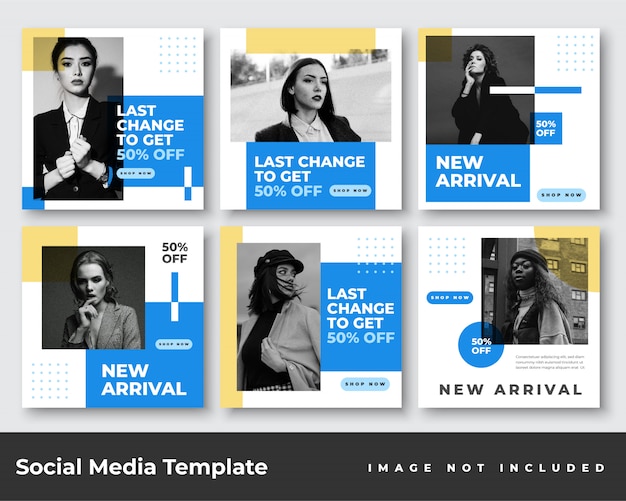 Social media instagram stories and feed post banner bundle