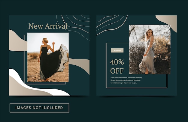 Vector social media instagram template for fashion woman sale brand