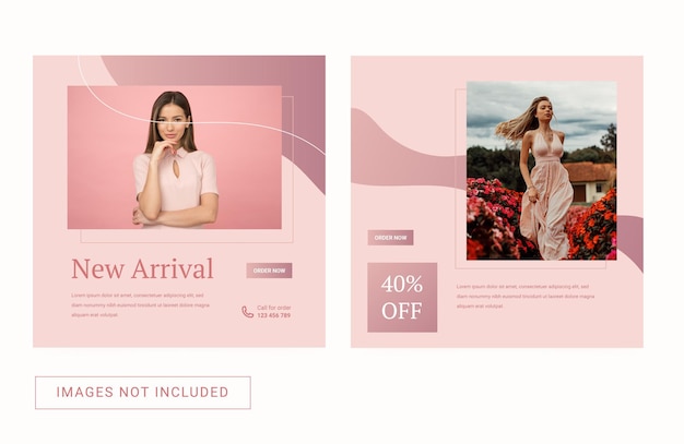 Vector social media instagram template for fashion woman sale brand