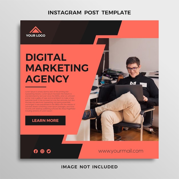 social media instagran post template digital marketing