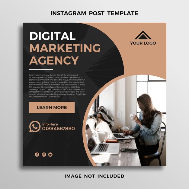 social media instagran post template digital marketing