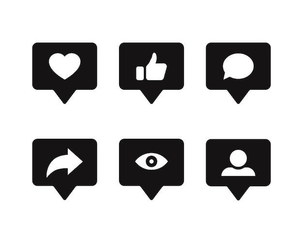 Social media interface like comment follower feedback