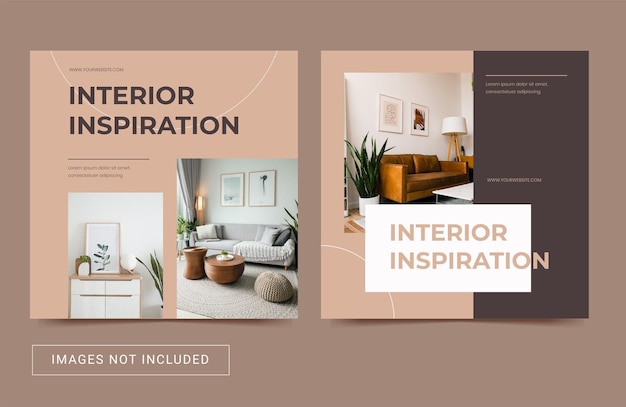 Vector social media interior furniture template minimalist aesthetic banner flyer ad promotion square