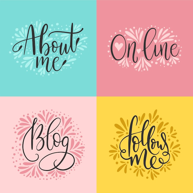 Social media lettering set