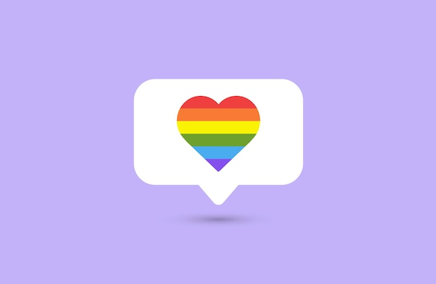 Social media likes lgbt icon Pride LGBT heart Like notification Pride month june