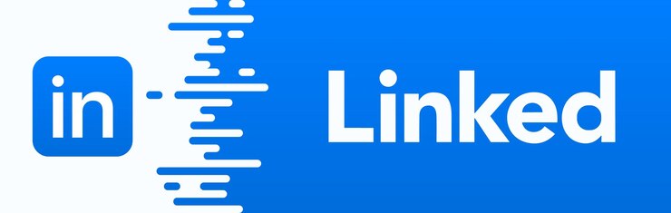 Vector social media linkedin logo modern design of social media linked editorial social network linked logotype full inscription and blue logo vector illustration