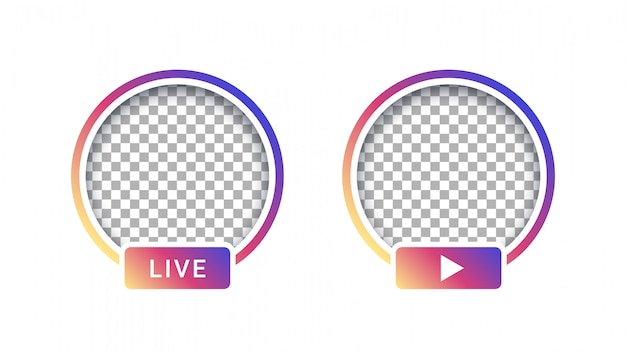 Vector social media live streaming avatar template