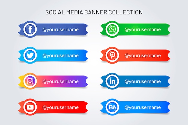 Social media logo banners