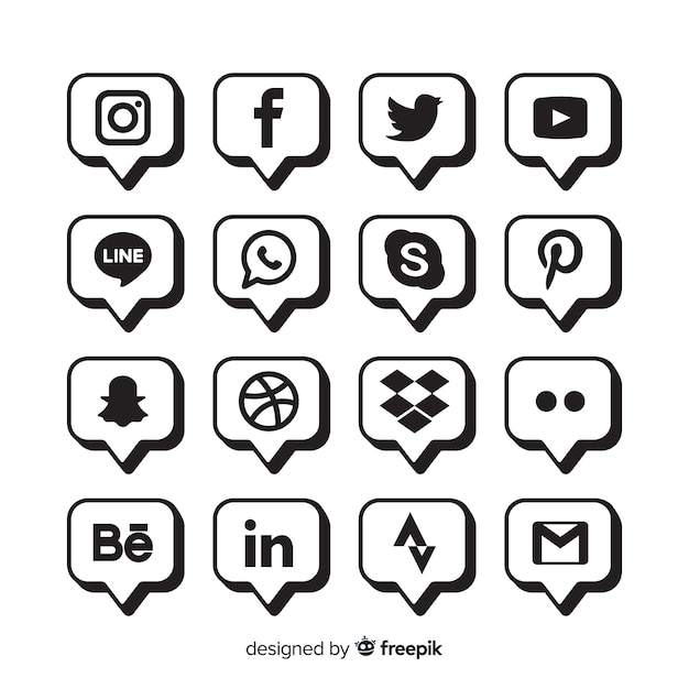 Social media logo collectie