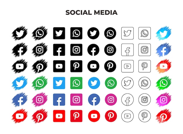 Vettore icona dei social media della raccolta del logo dei social media