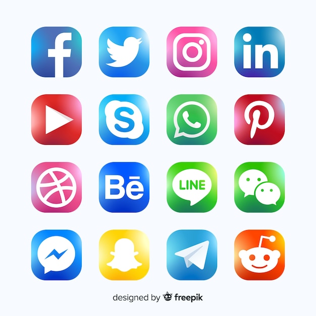 Vector social media logo collection