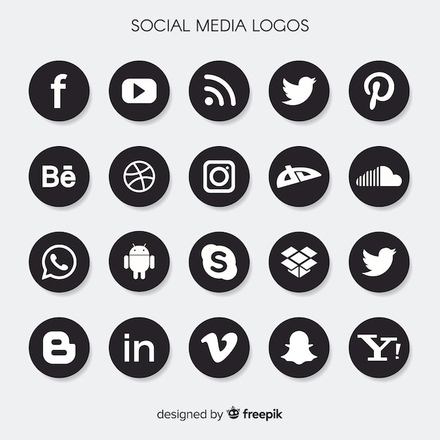 Vettore collezione di social media logo