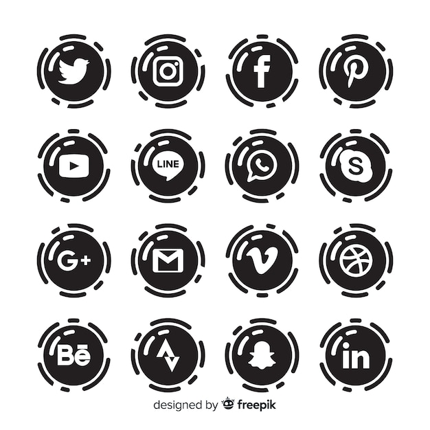 Vector social media logo collection