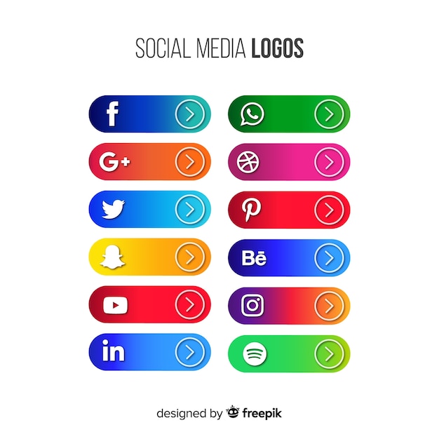 Vettore collezione logo social media