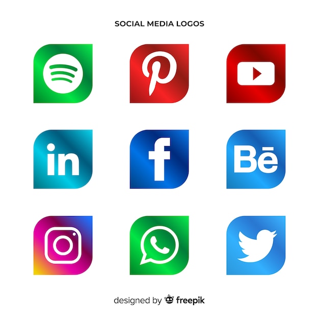 Vector social media logo collection