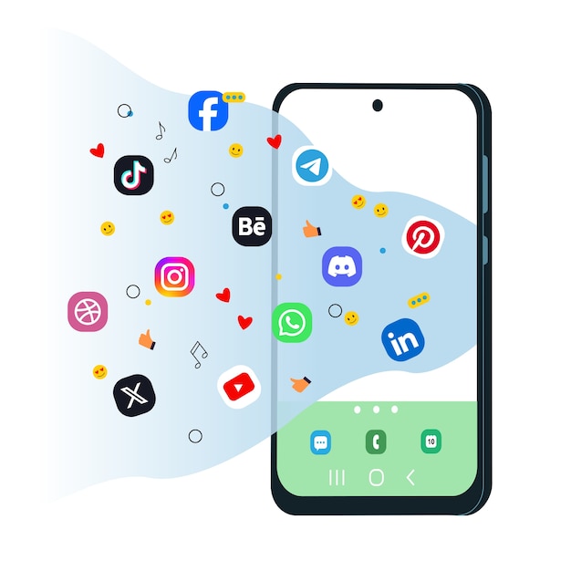 Vector social media logo composition