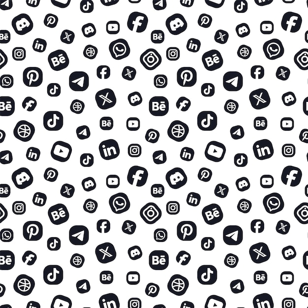 social media logo pattern