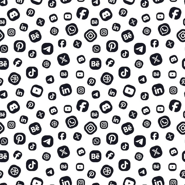 Vector social media logo pattern