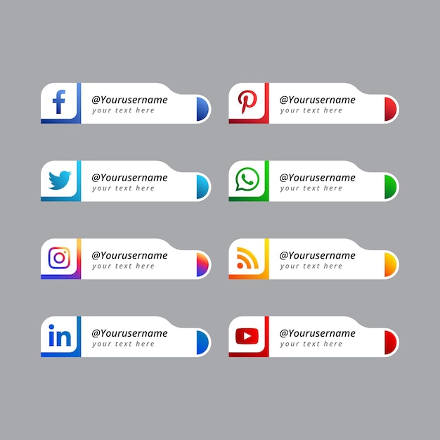 Vector social media-logo's verlagen derde bannersjabloon