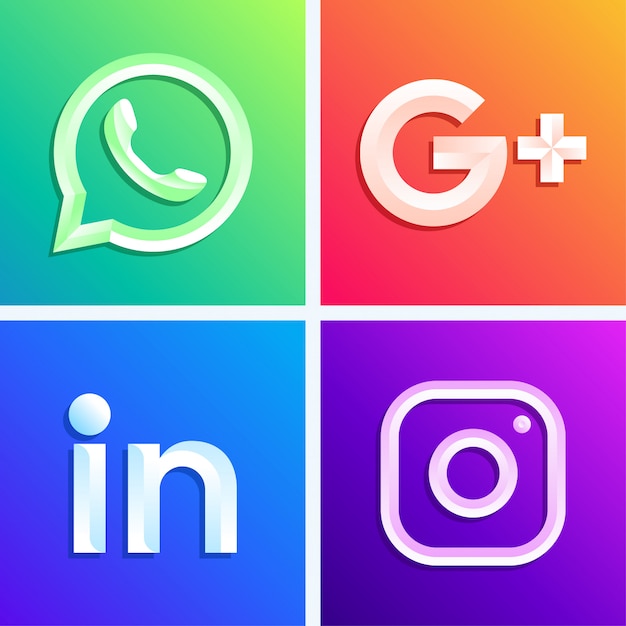 Social media logo set