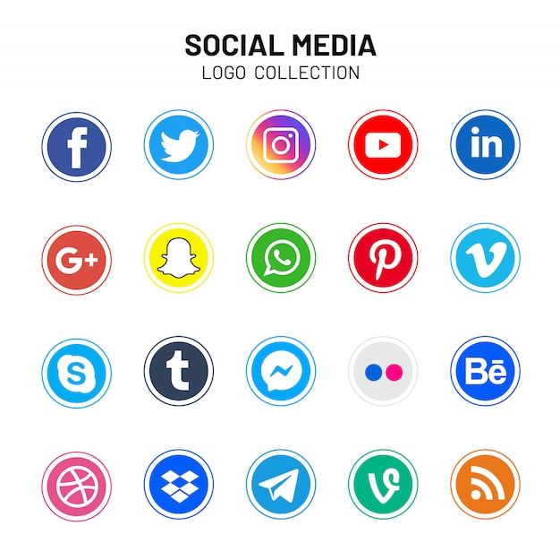 Vector social media logos pack