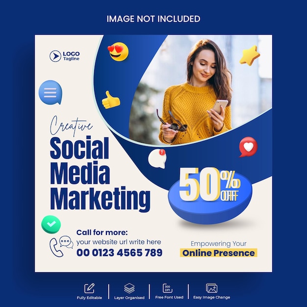 Vector social media marketing agency and business social media posts banner or instagram post template