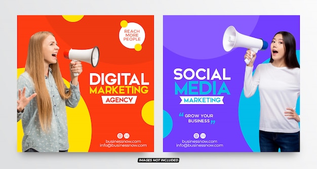 Vector social media marketing banner templates