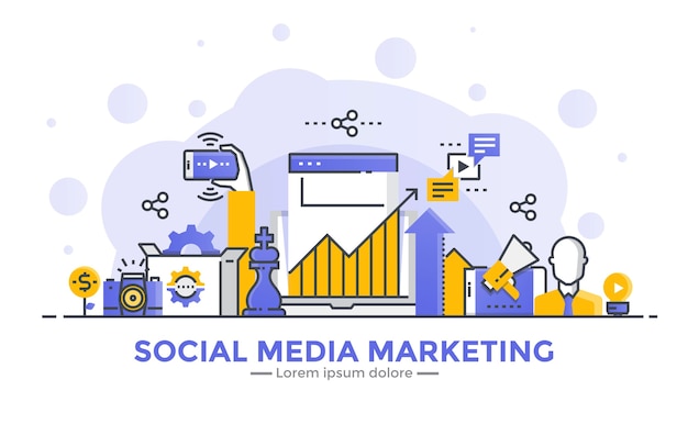 Vector social media marketing banner