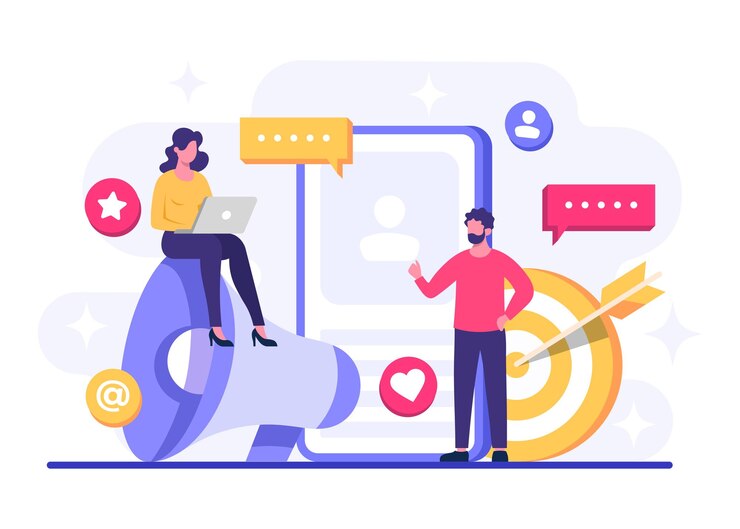 Vector social media marketing concept flat vector illustration digital marketing
