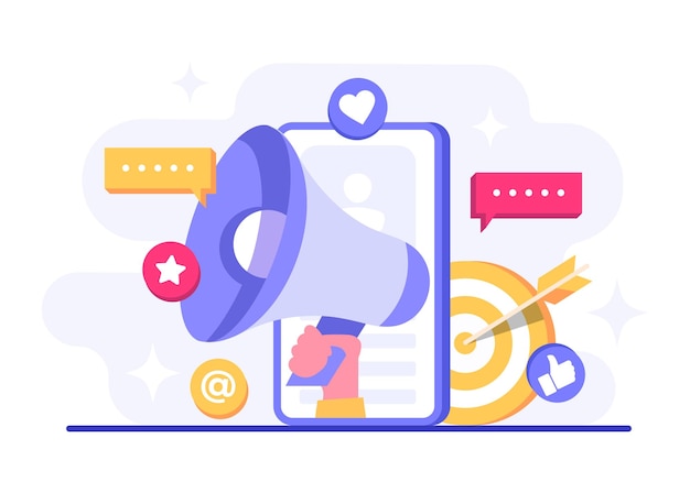 Social media marketing concept platte vector illustratie Digitale marketing